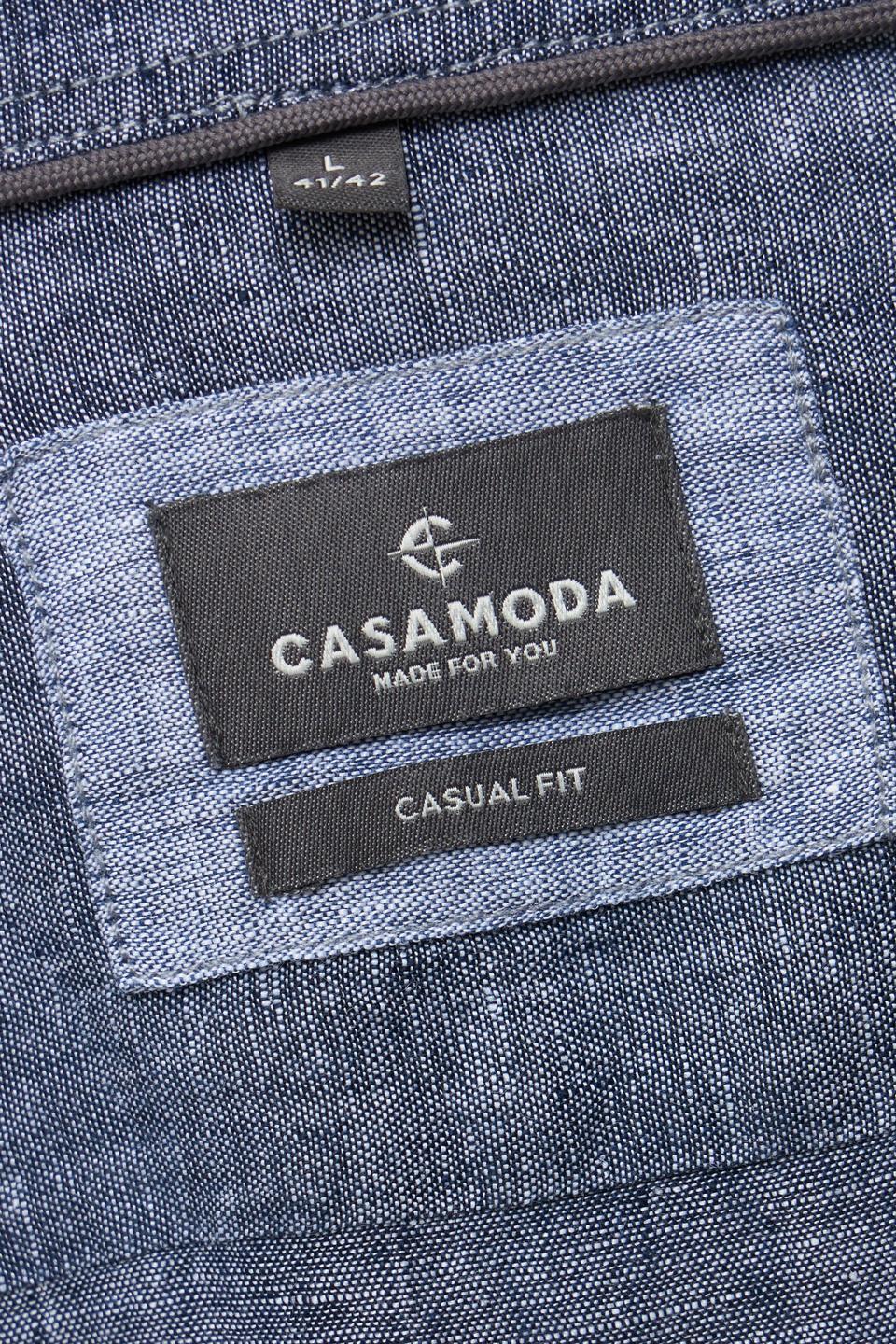 Льняная рубашка с коротким рукавом Casa Moda серо-голубая