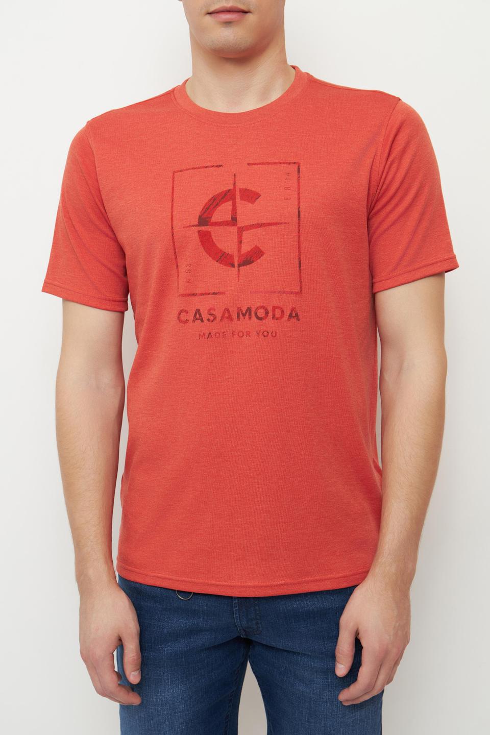 Оранжевая базовая футболка Casa Moda