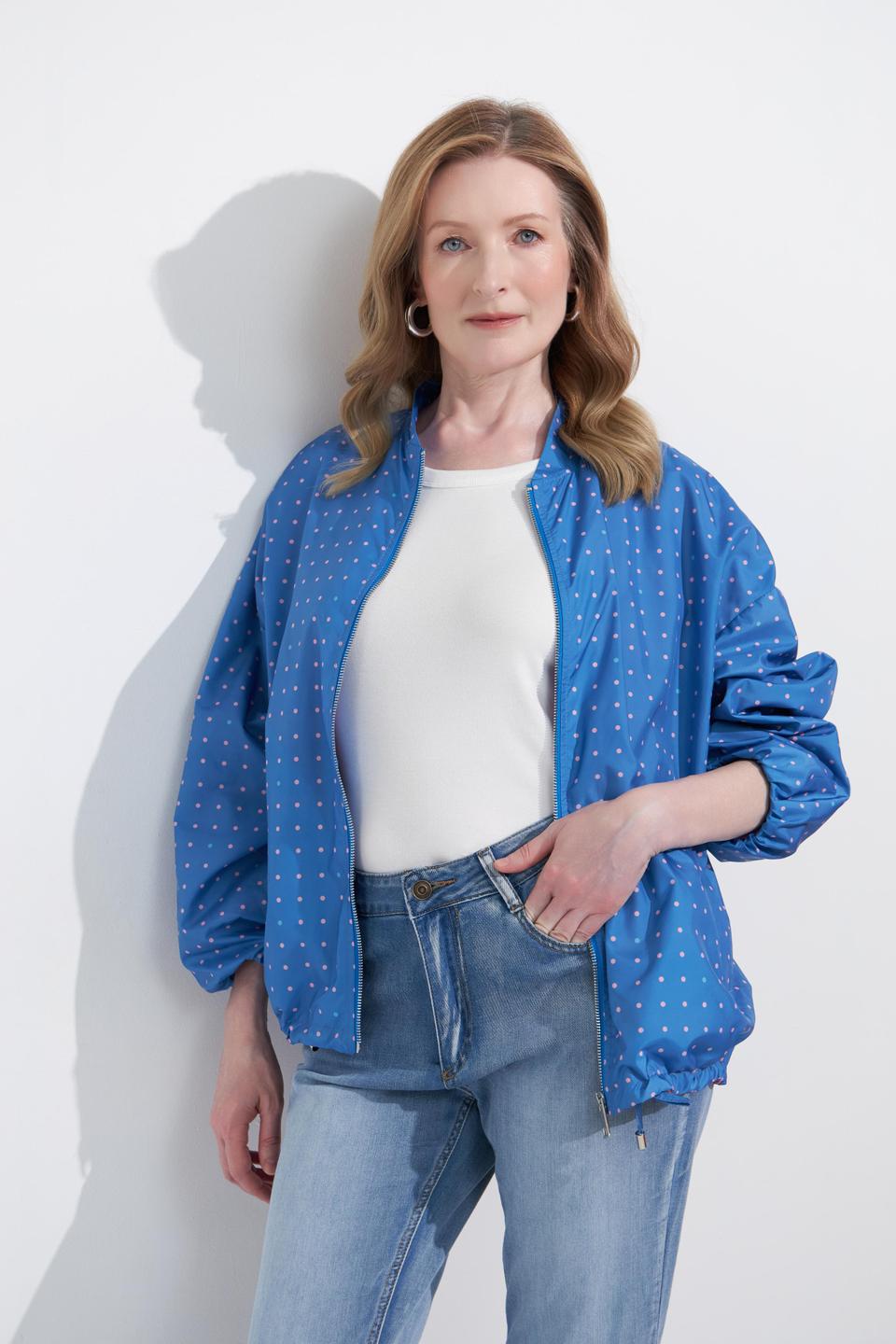 Синяя куртка в горошек Croche