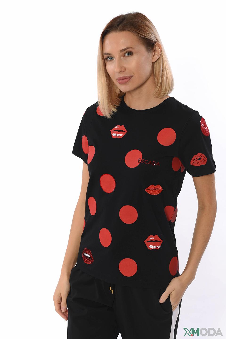 Футболка Escada Sport с принтом губ