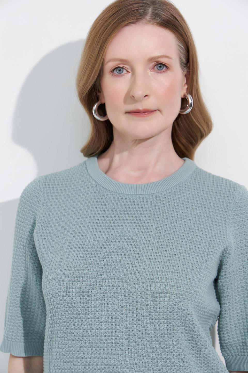 Серо-голубой пуловер Betty Barclay с текстурной вязкой