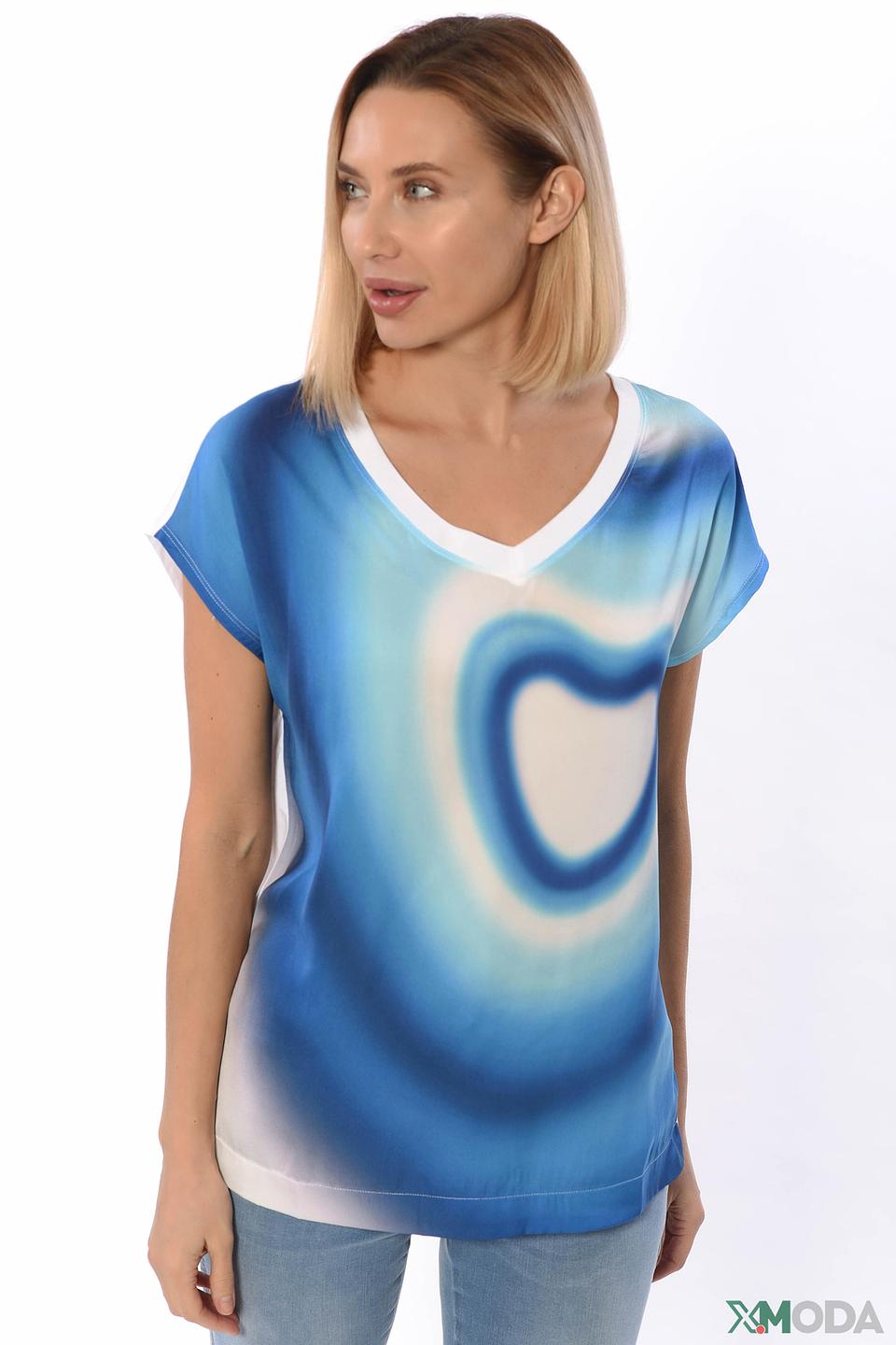 Футболка Escada Sport с принтом сердце голубой