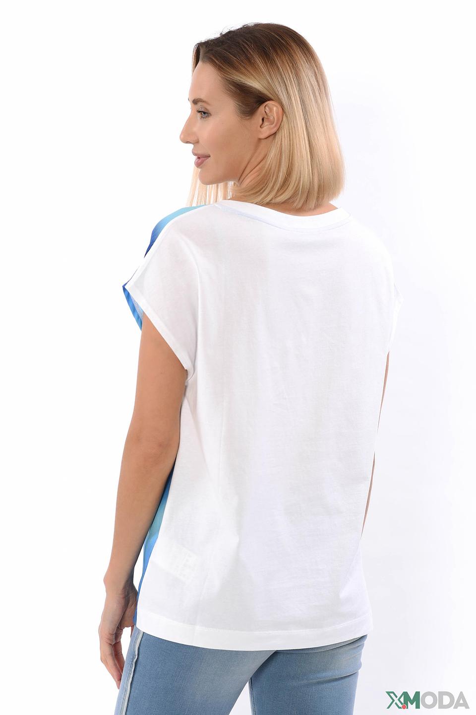 Футболка Escada Sport с принтом сердце голубой