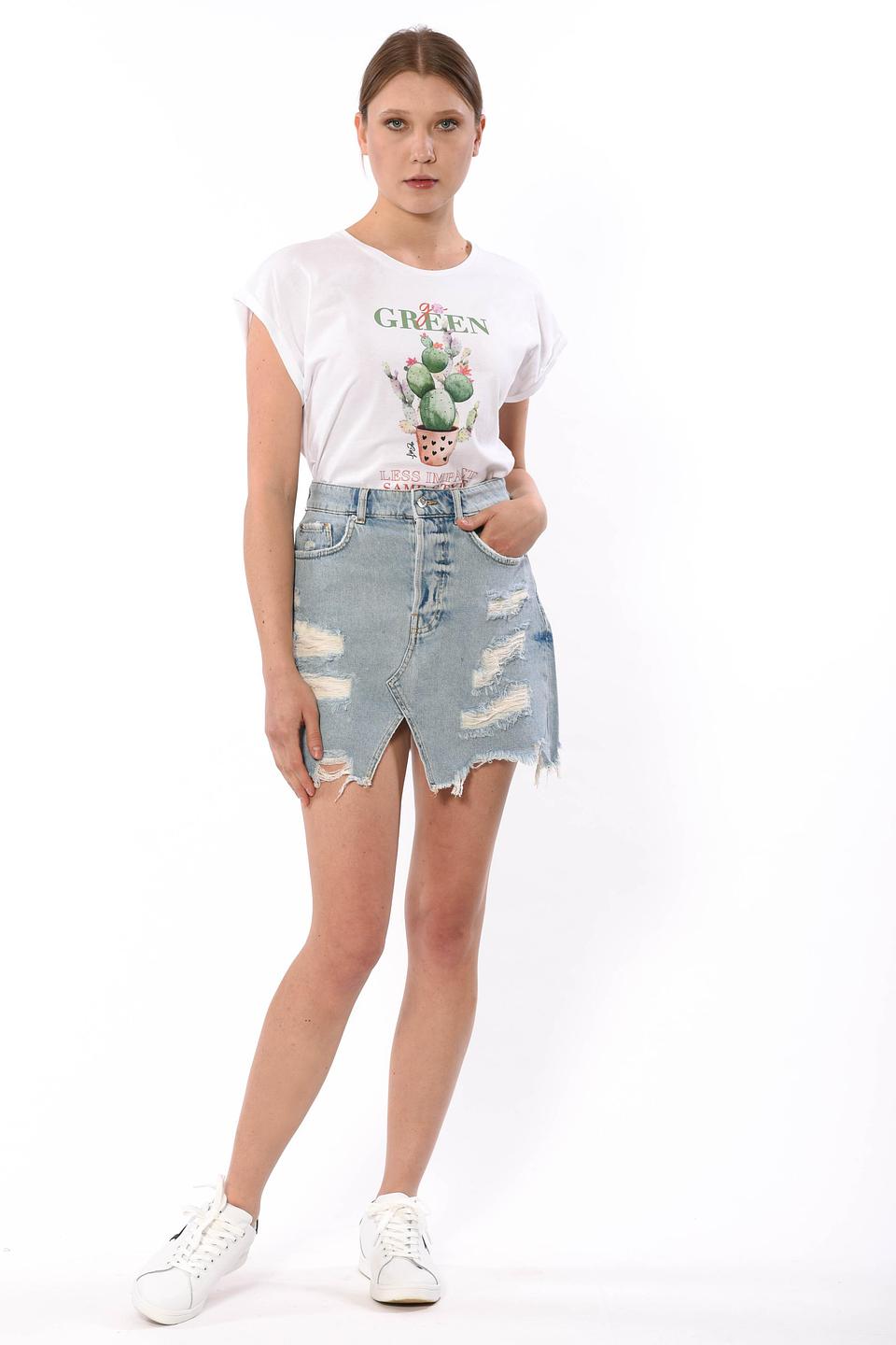 Юбка джинсовая Liu-Jo Jeans с рваным эффектом