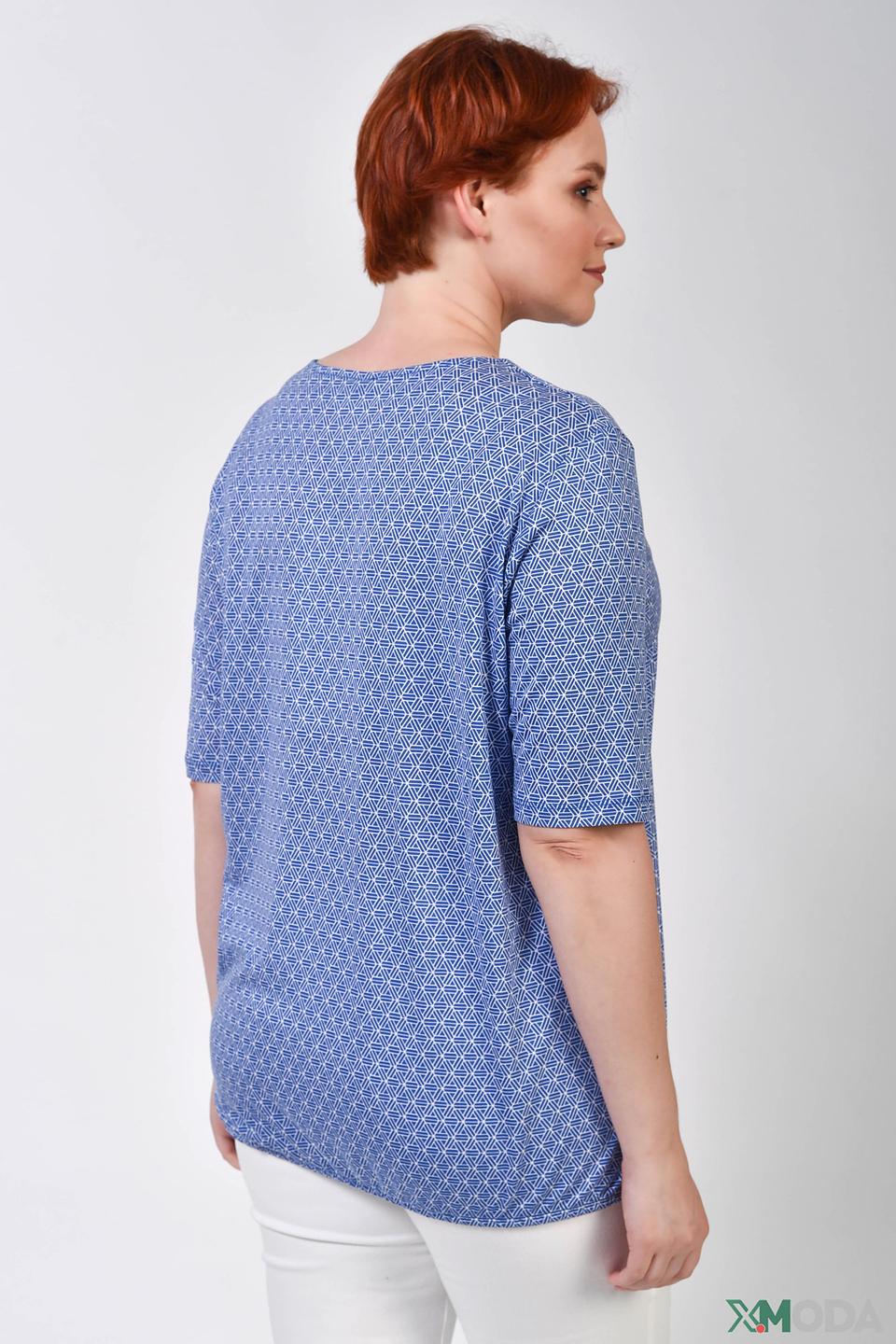 Блуза Gerry Weber синяя с геометрическим принтом