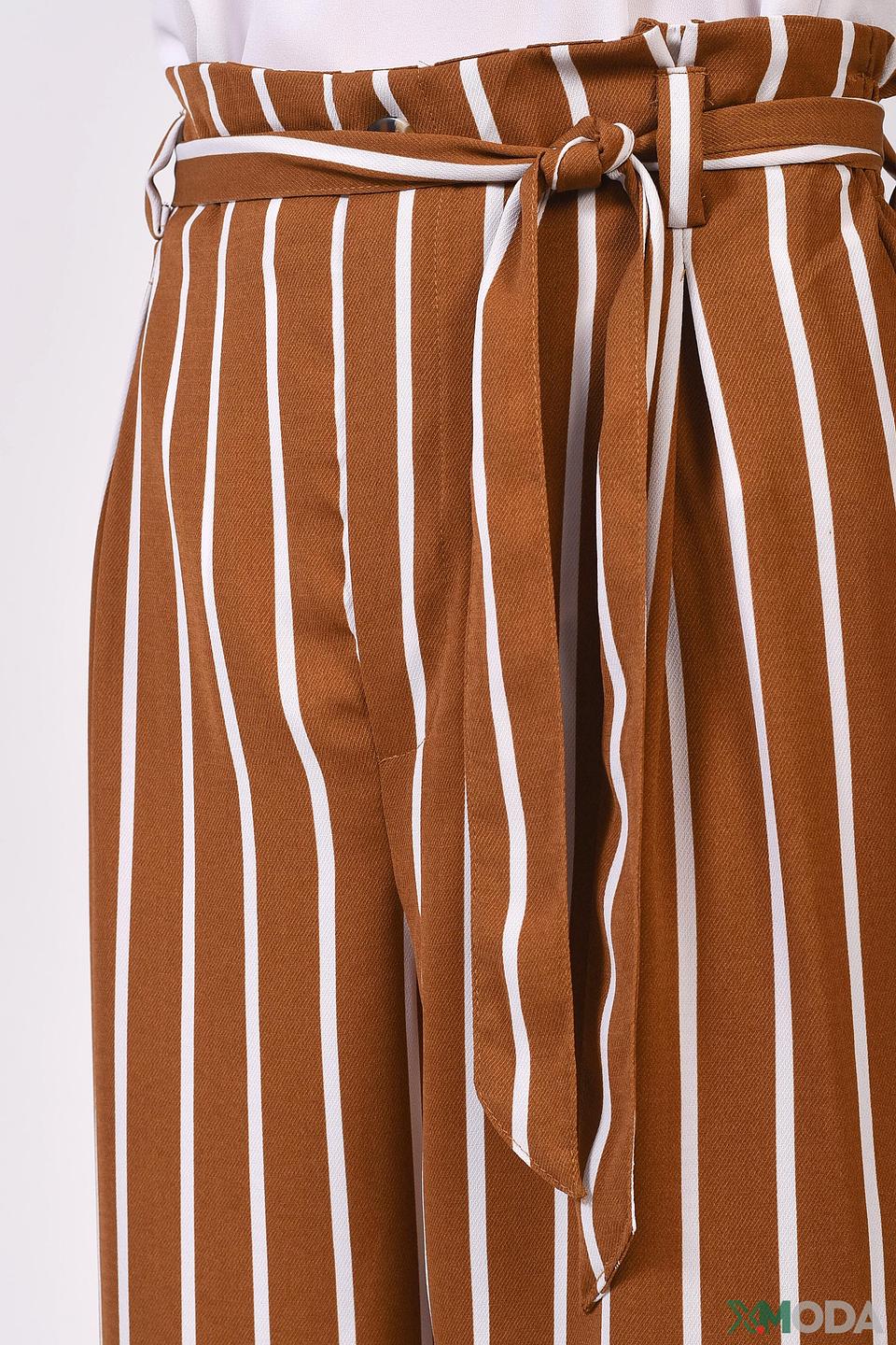 Брюки Alcott в полоску коричневые