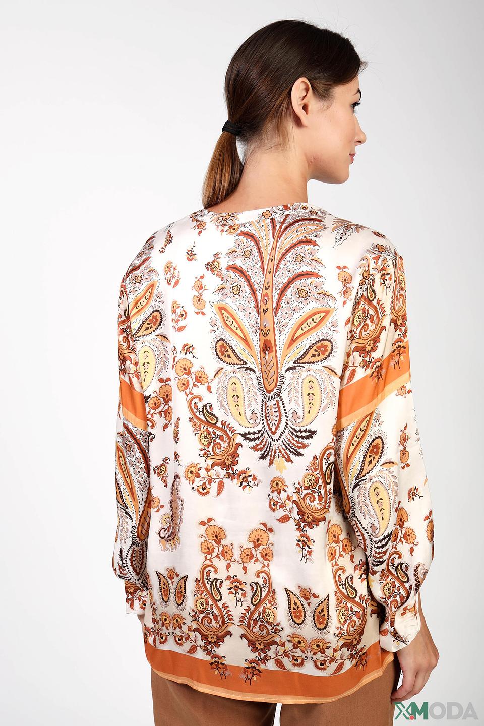 Блуза Oui с принтом пейсли бежевый