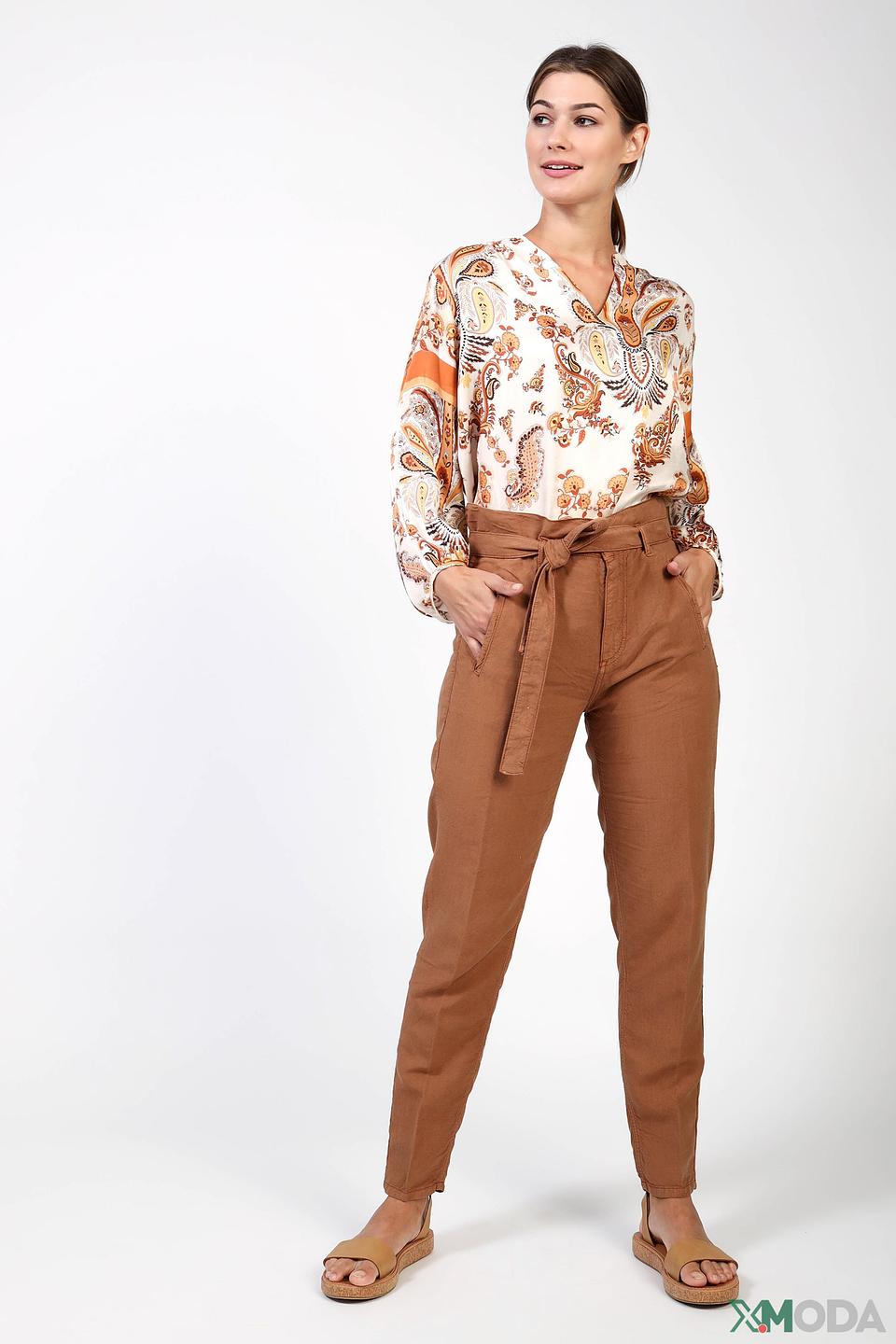 Блуза Oui с принтом пейсли бежевый