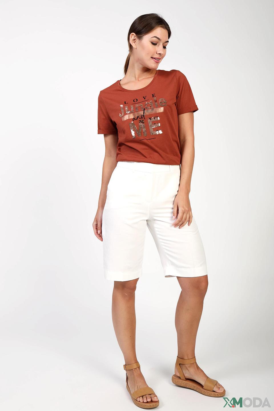 Футболка Via Appia с пайетками терракотовая