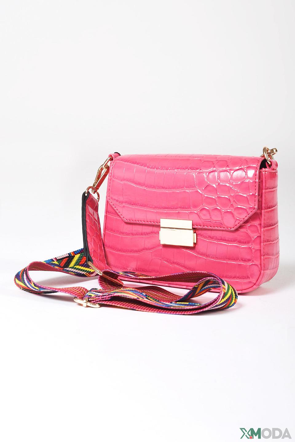 Сумка Pezzo крокодил фуксия