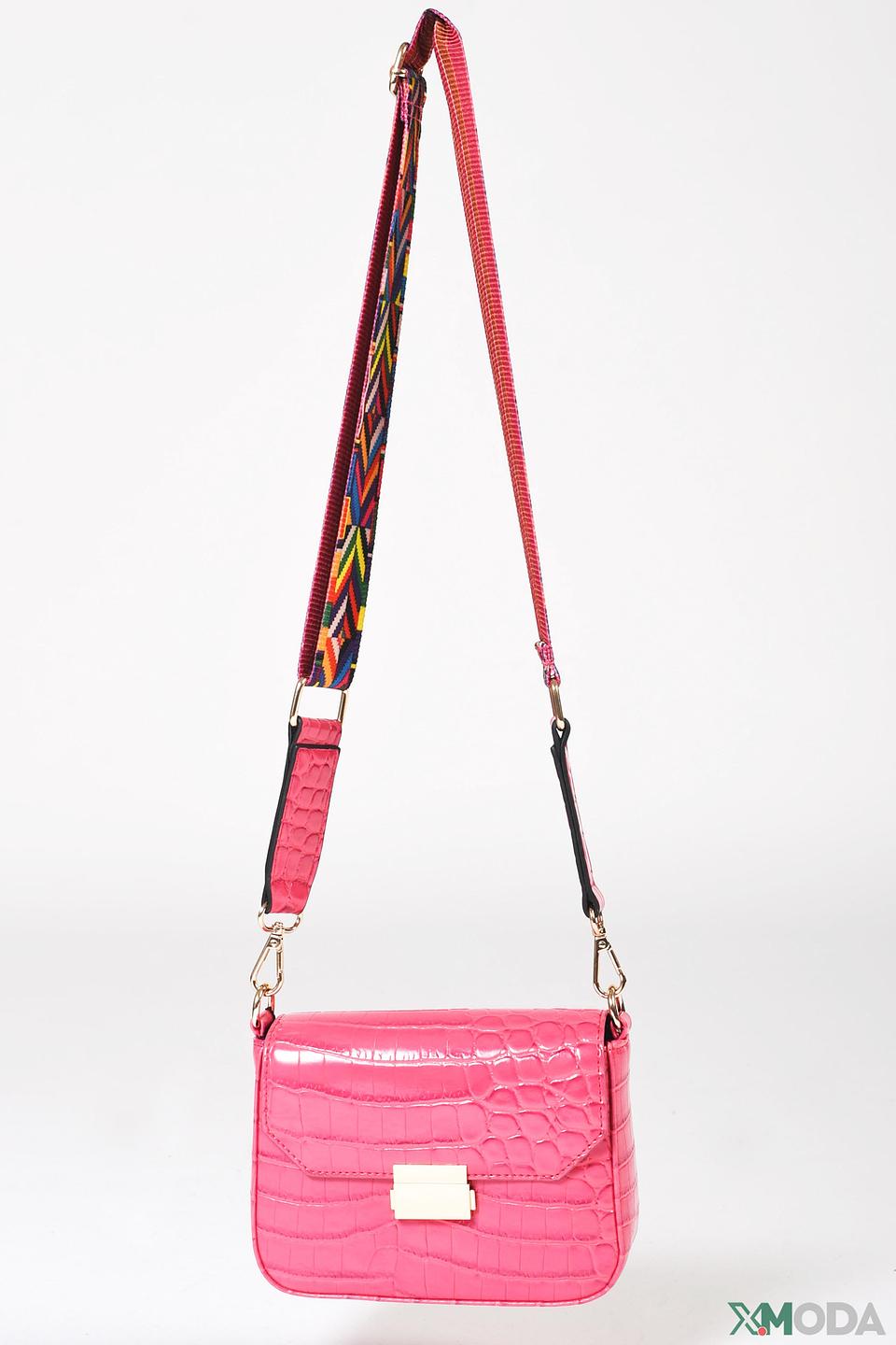Сумка Pezzo крокодил фуксия