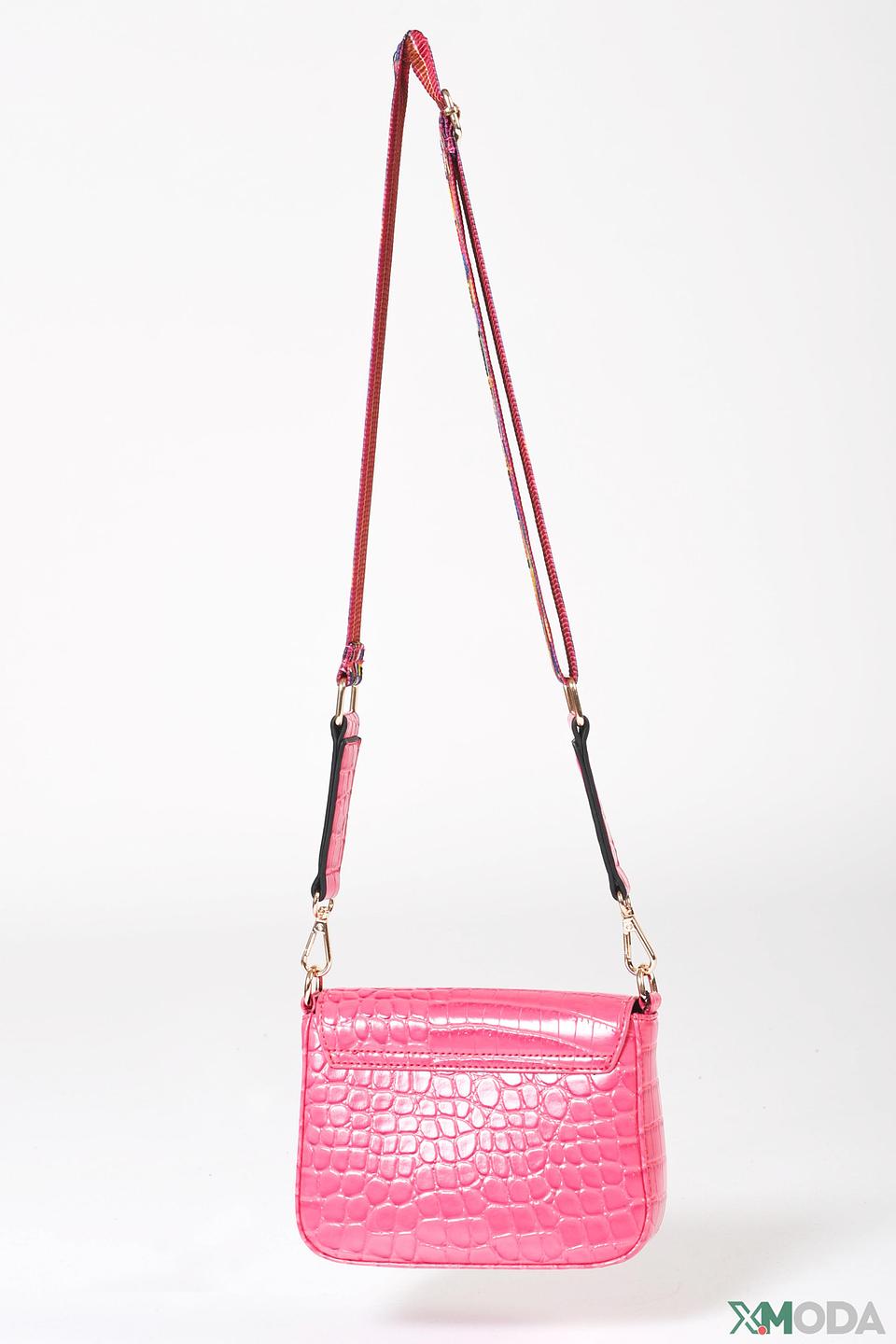 Сумка Pezzo крокодил фуксия