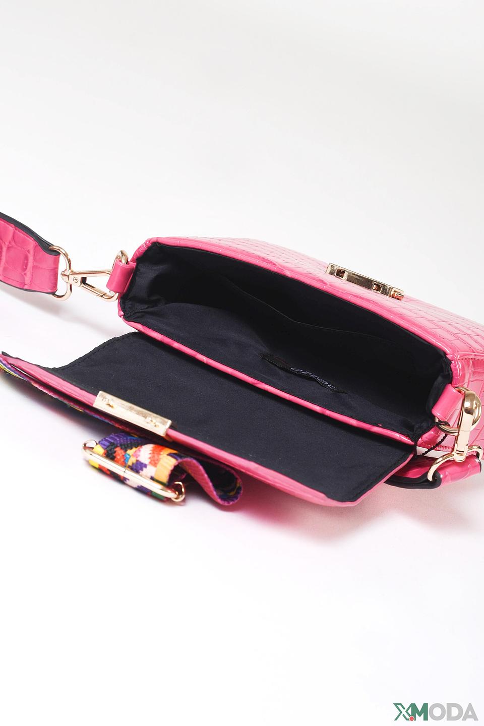 Сумка Pezzo крокодил фуксия