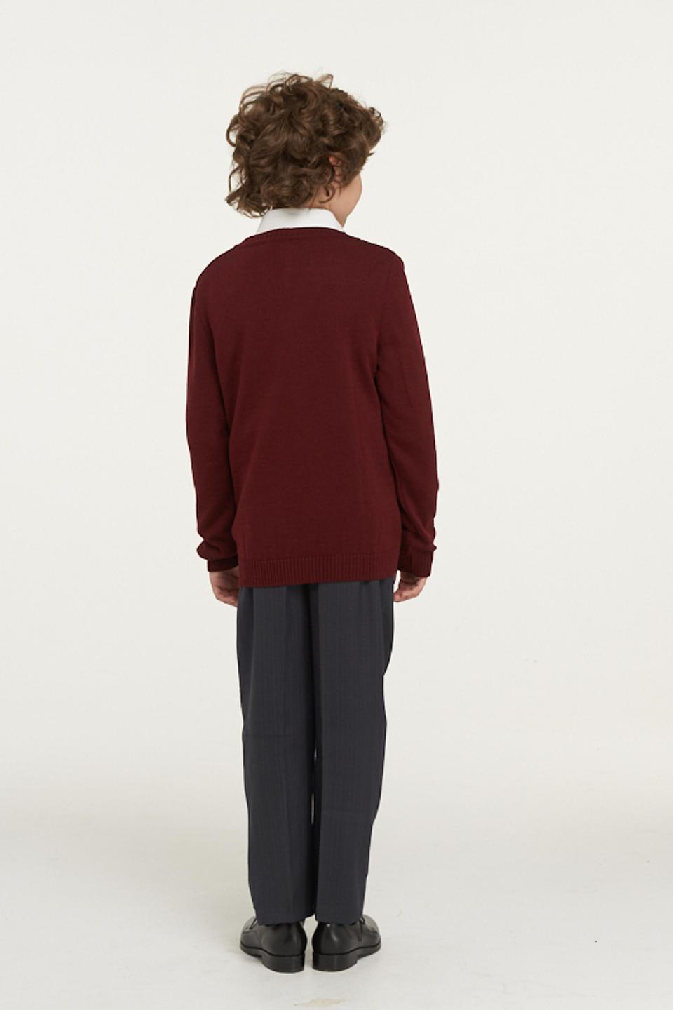Джемпер VAY с косами бордовый