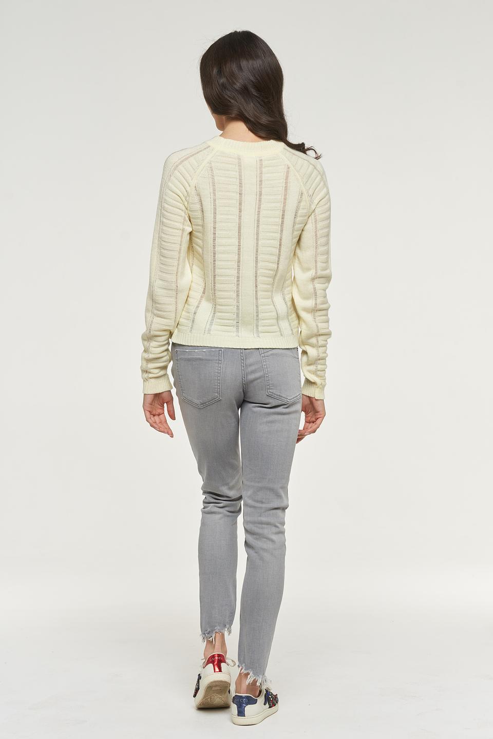 Джемпер VAY с косами кремовый