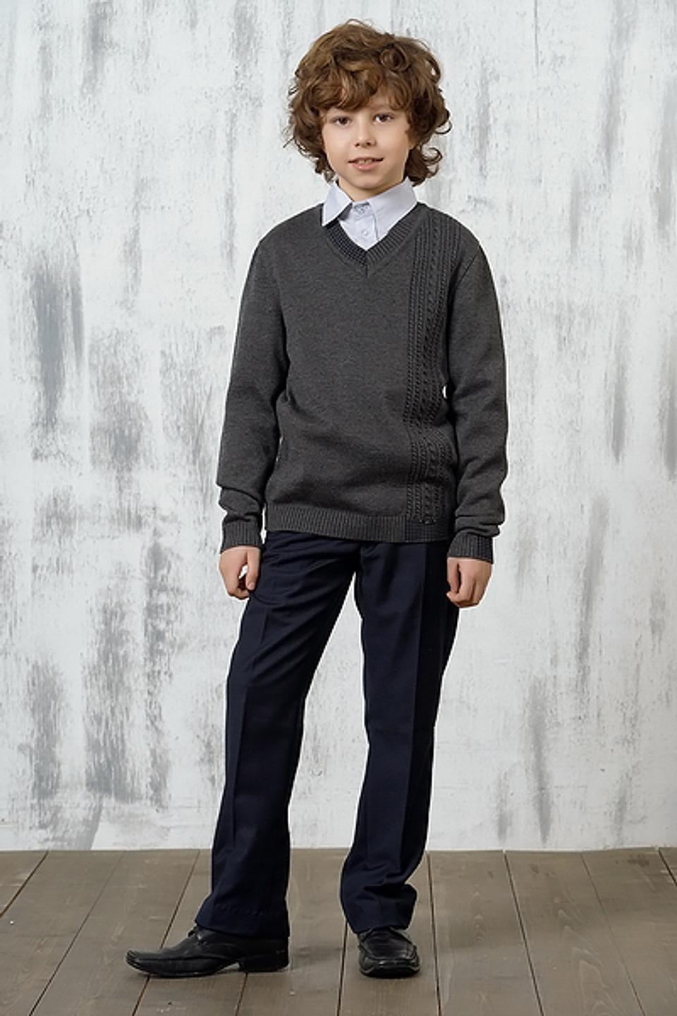 Джемпер VAY серый с локтями