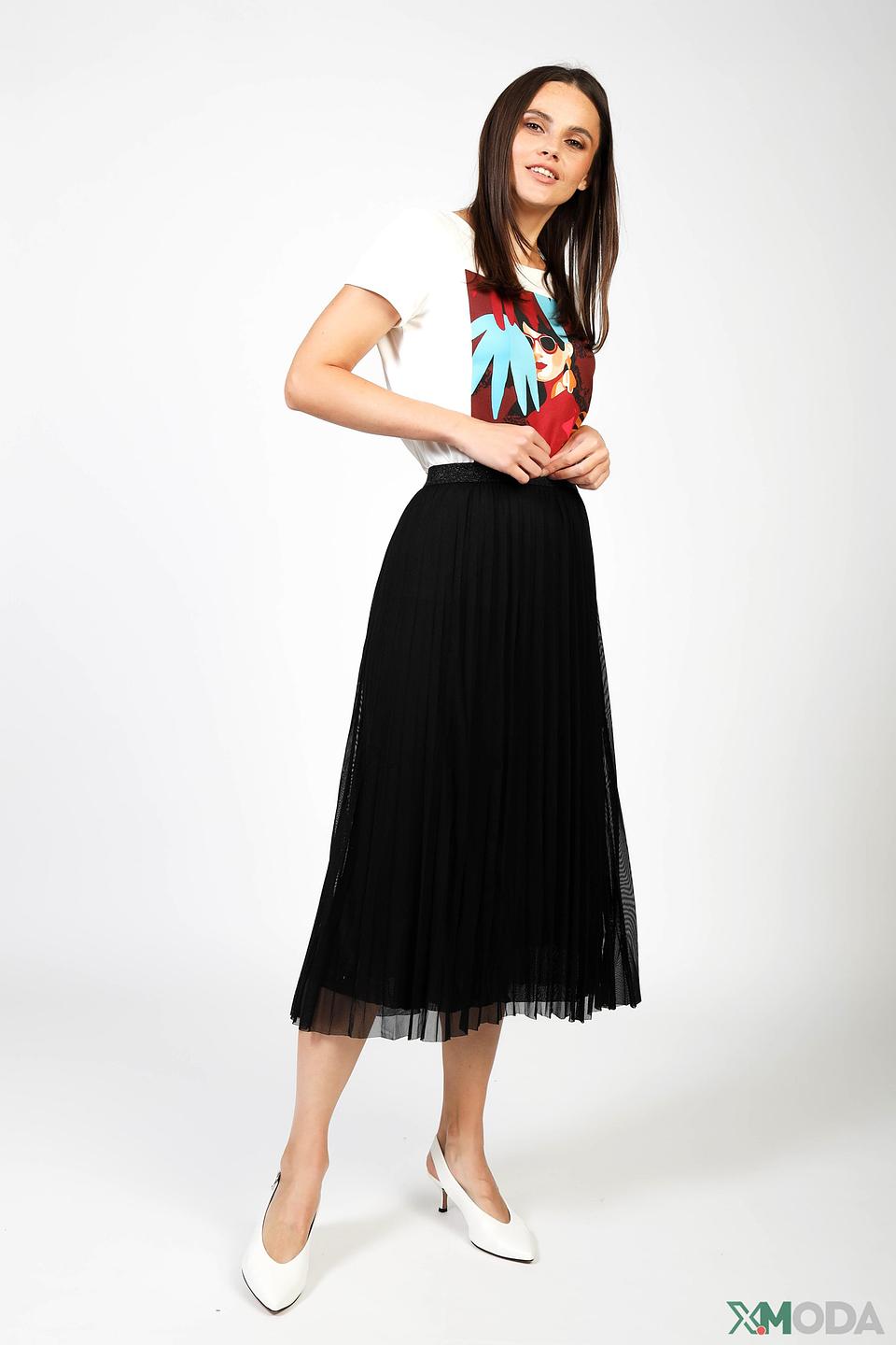 Юбка Oui плиссированная чёрная