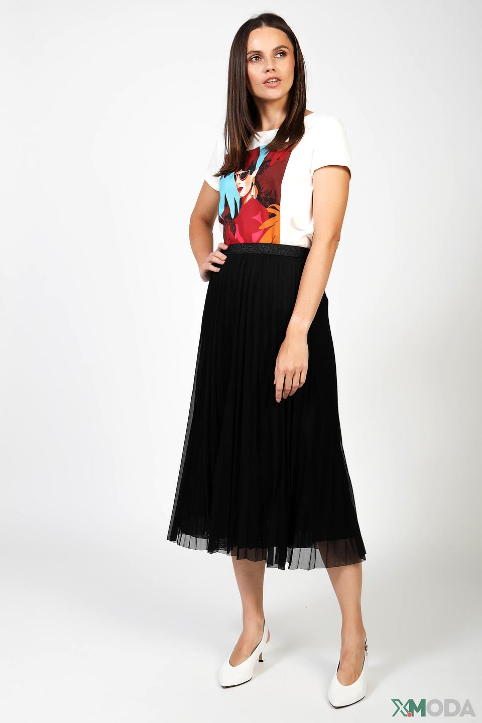 Юбка Oui плиссированная чёрная