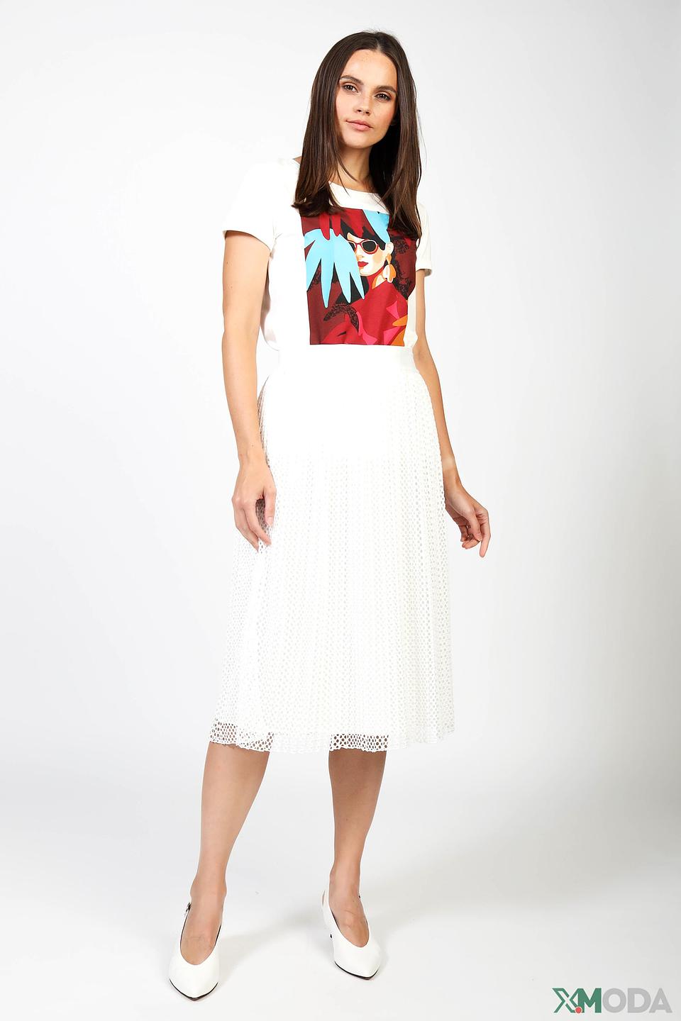 Юбка Eugen Klein белая с перфорацией