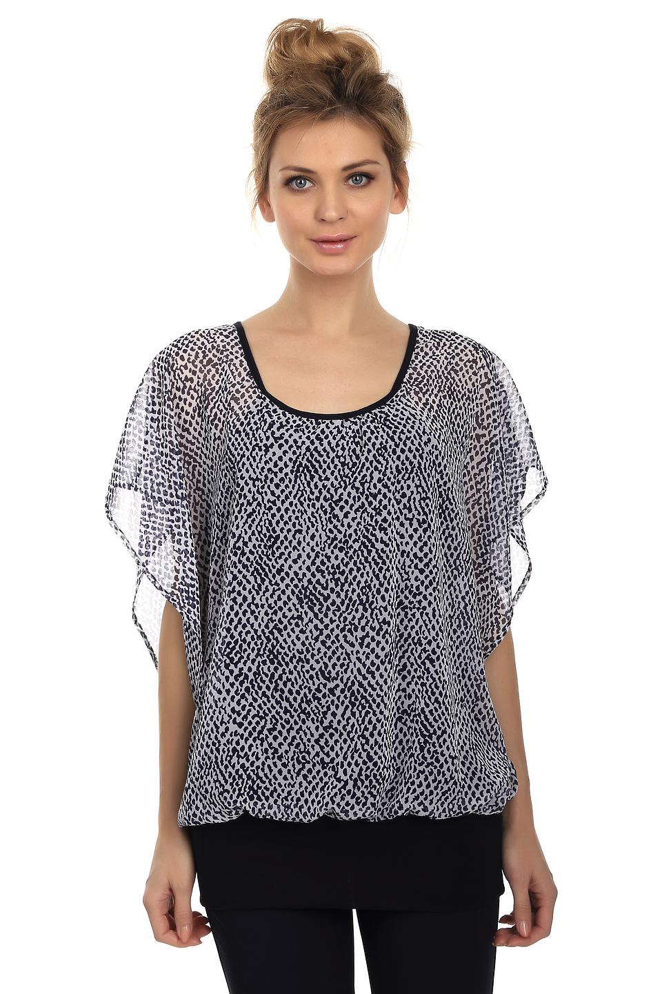 Блуза Steilmann, белая с чёрным принтом