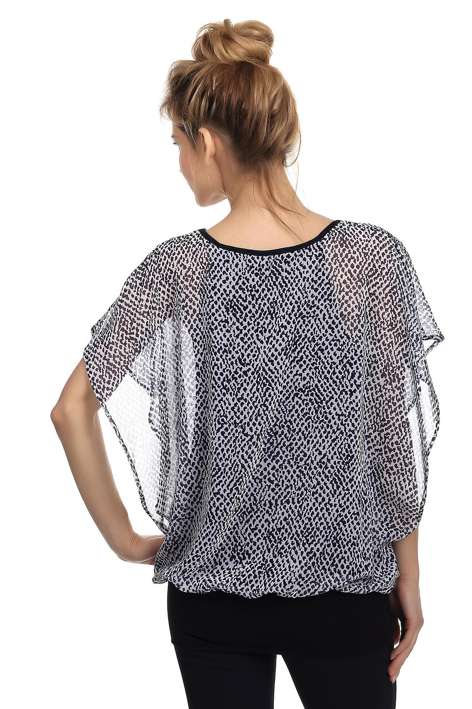 Блуза Steilmann, белая с чёрным принтом