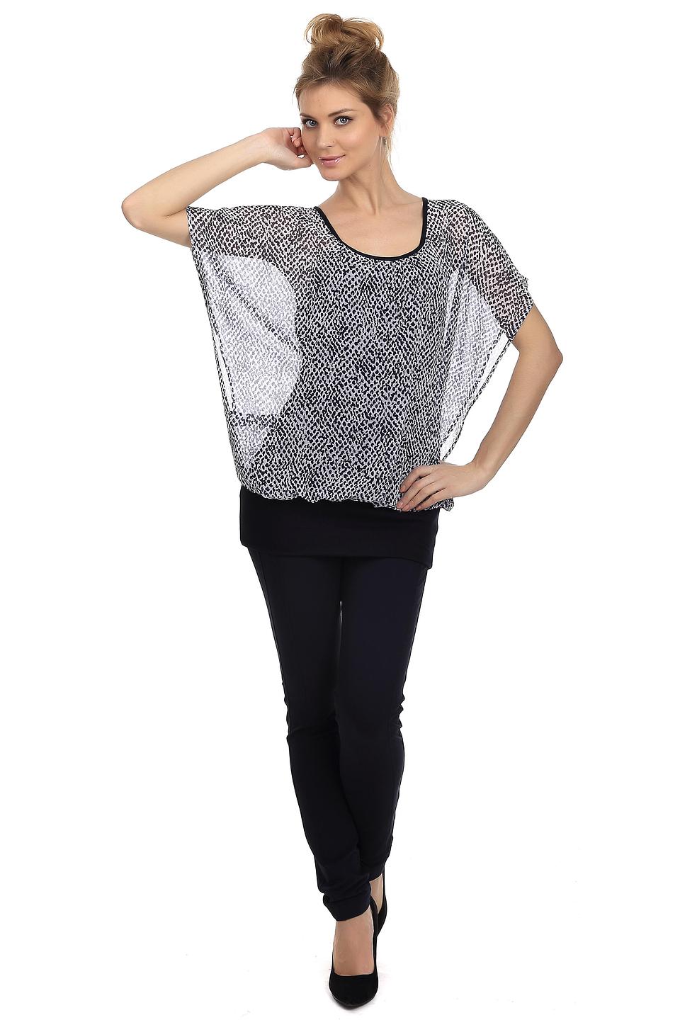 Блуза Steilmann, белая с чёрным принтом