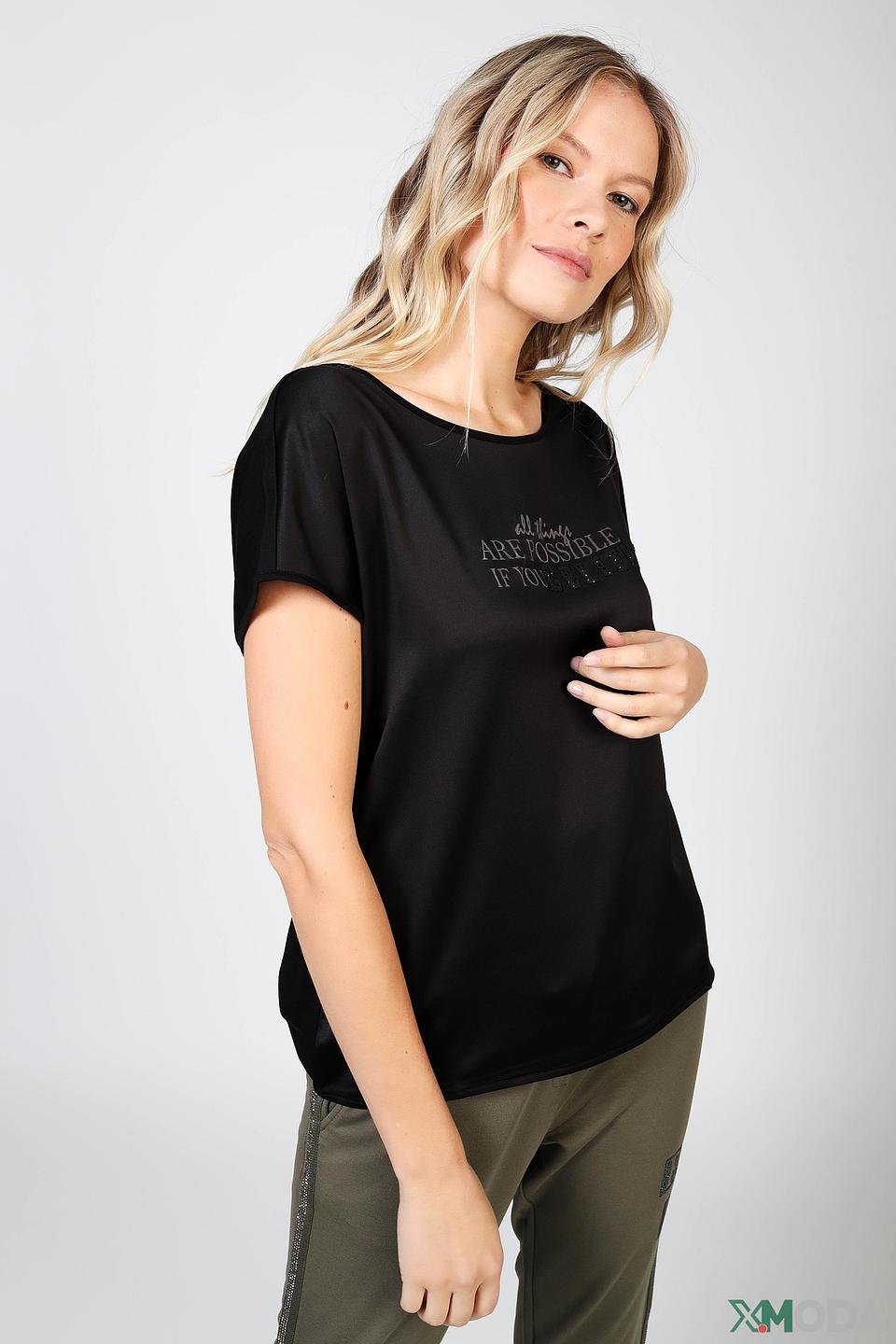 Блуза Monari с принтом чёрная