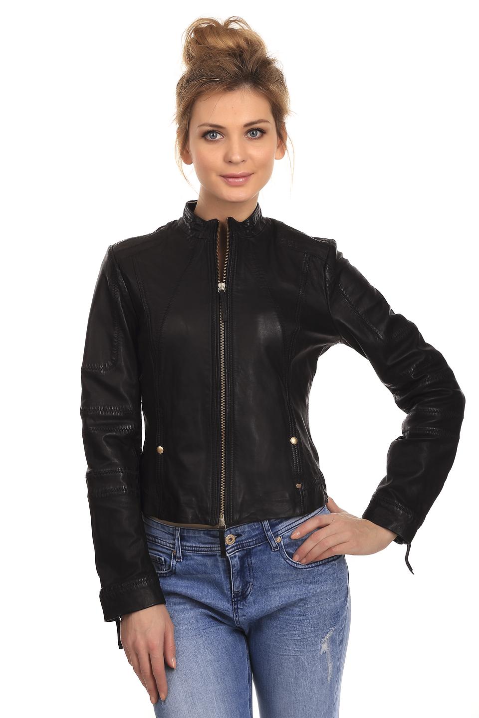 Куртка кожаная Boss Orange чёрная