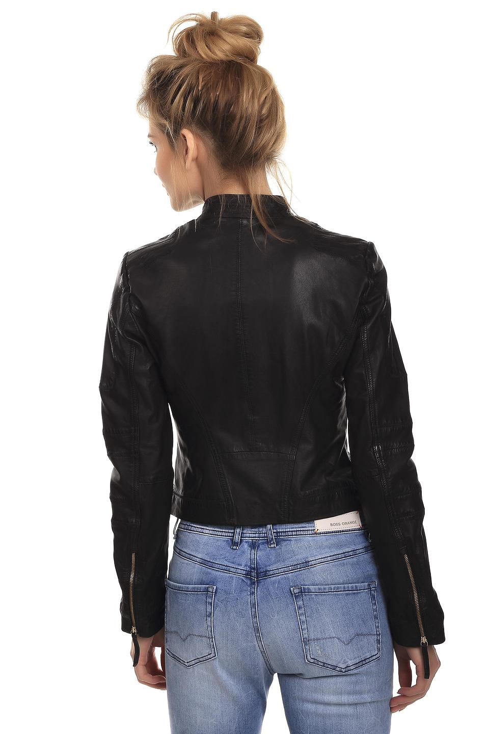 Куртка кожаная Boss Orange чёрная