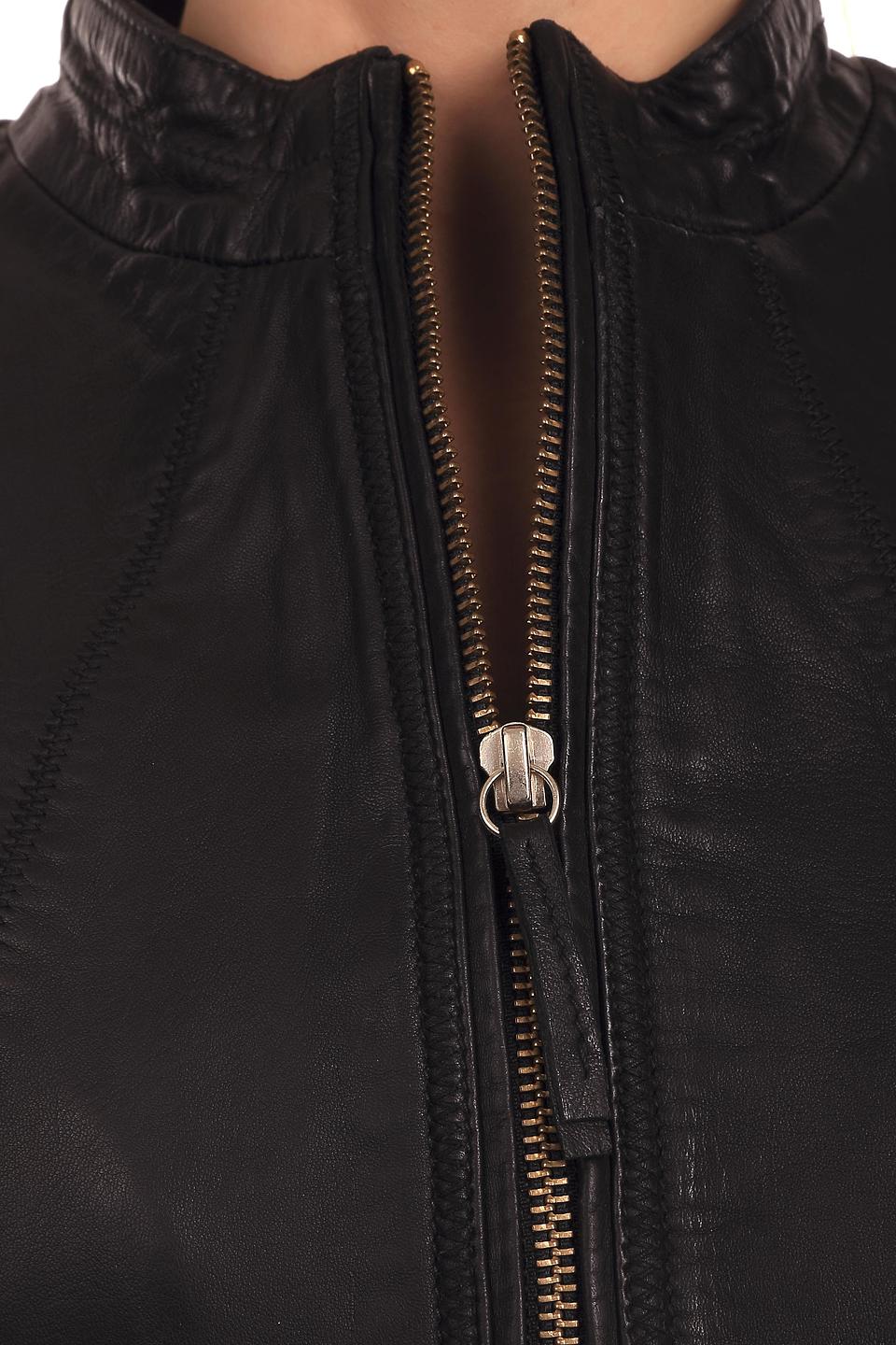 Куртка кожаная Boss Orange чёрная