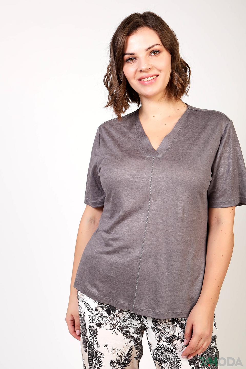 Футболка Frank Walder серая V-образный вырез