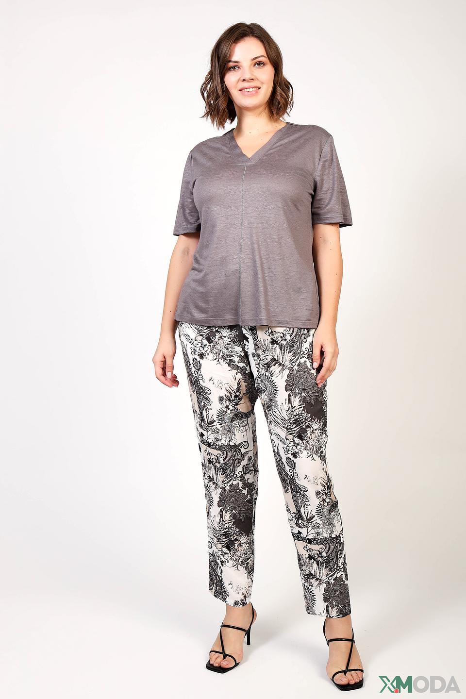 Футболка Frank Walder серая V-образный вырез