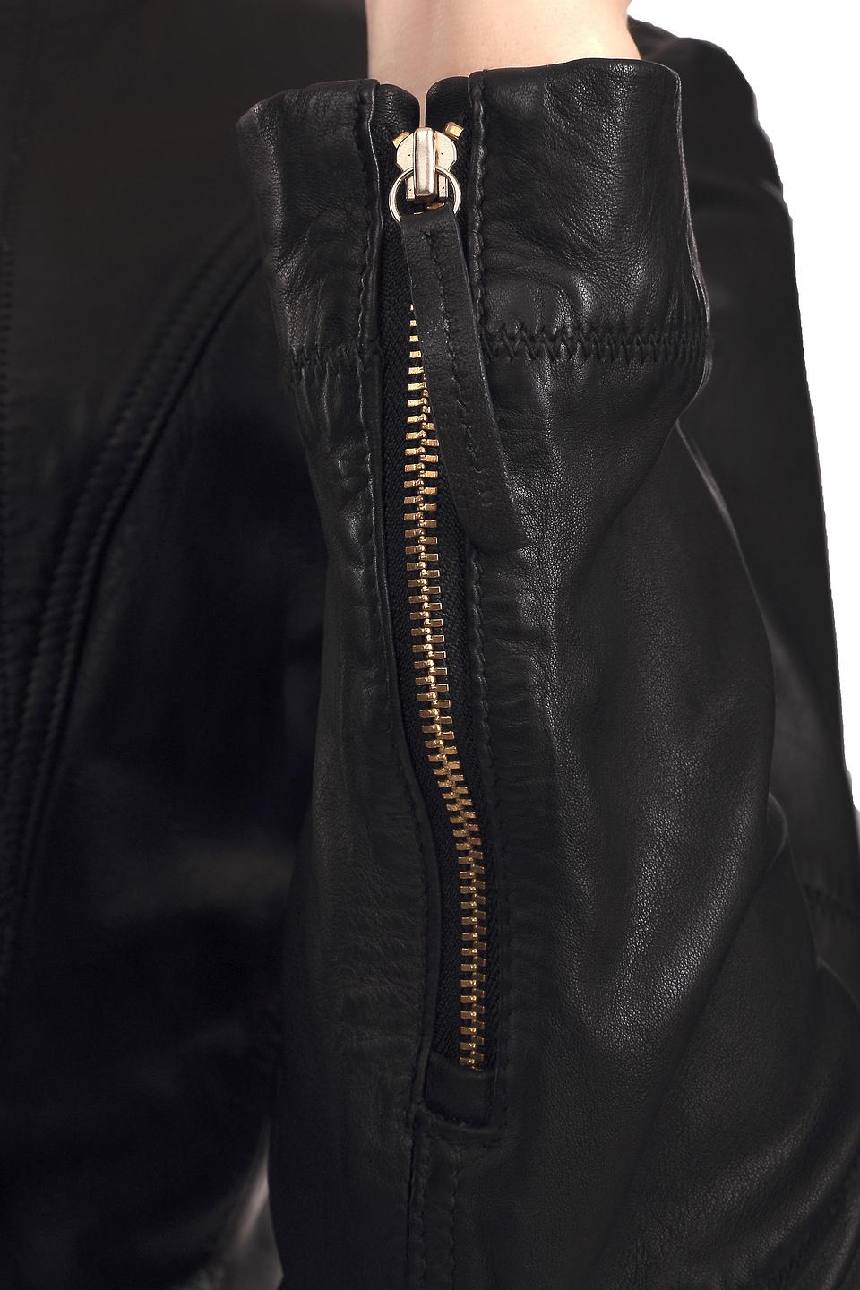 Куртка кожаная Boss Orange чёрная