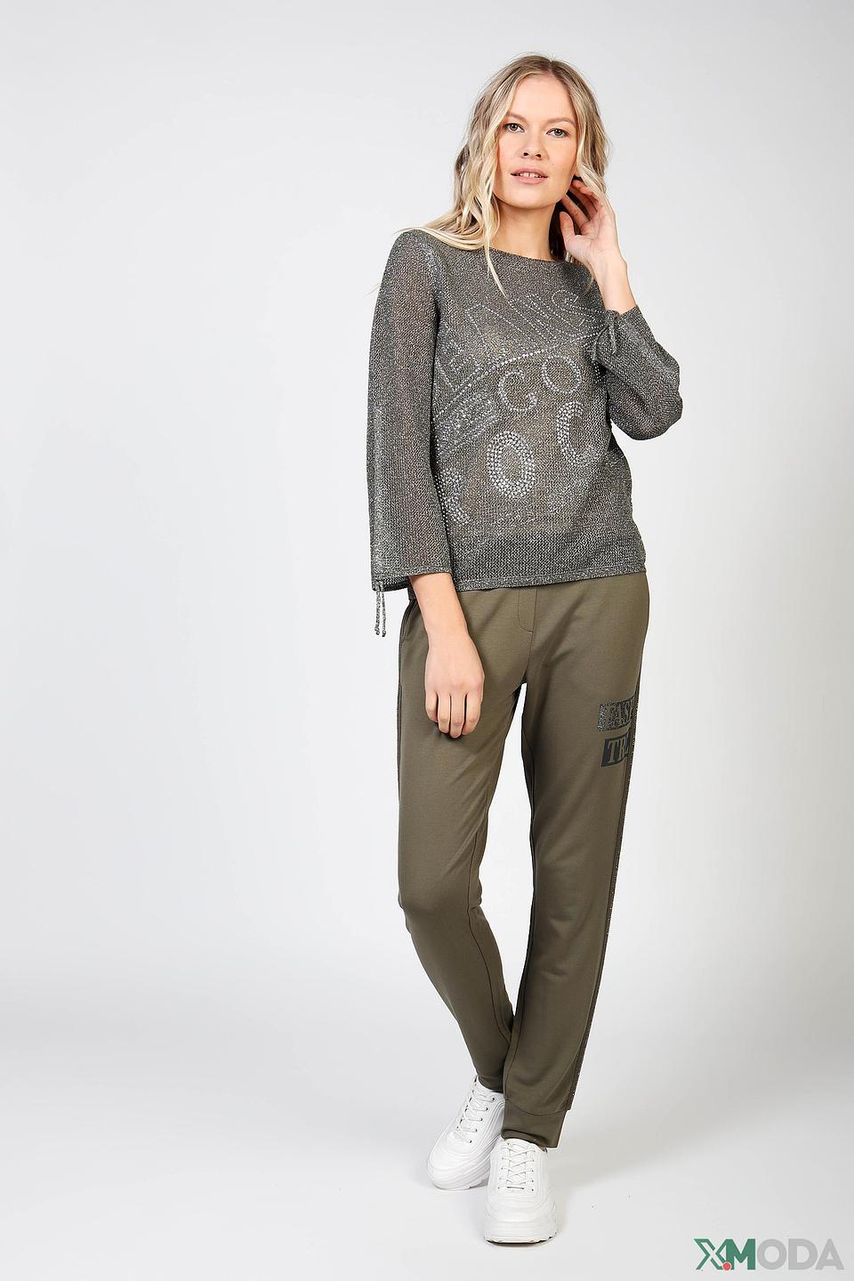 Пуловер Monari с пайетками серый