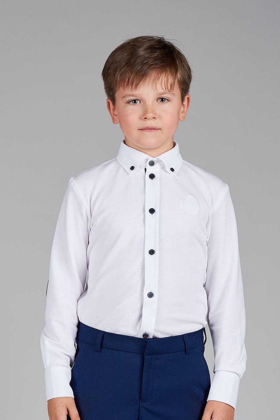 Рубашка Choupette белая с тёмными пуговицами и налокотниками