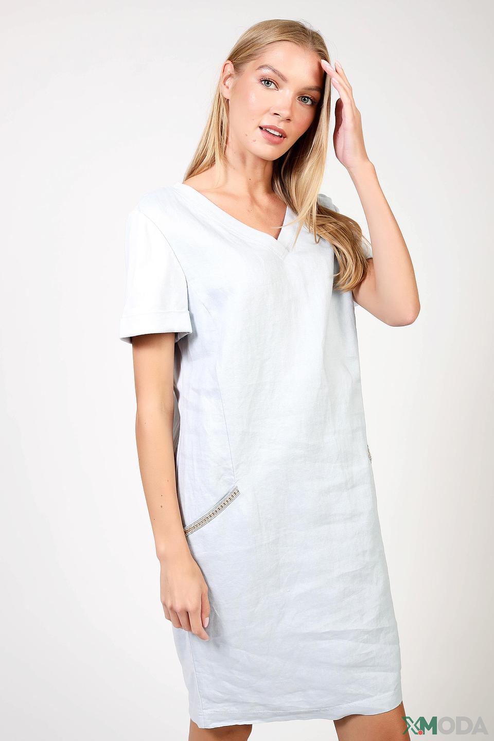 Платье Oui лен голубое