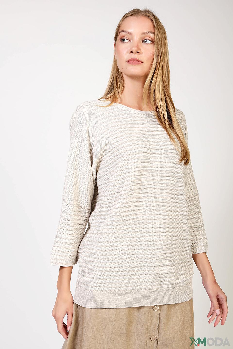 Пуловер Taifun в полоску бежевый