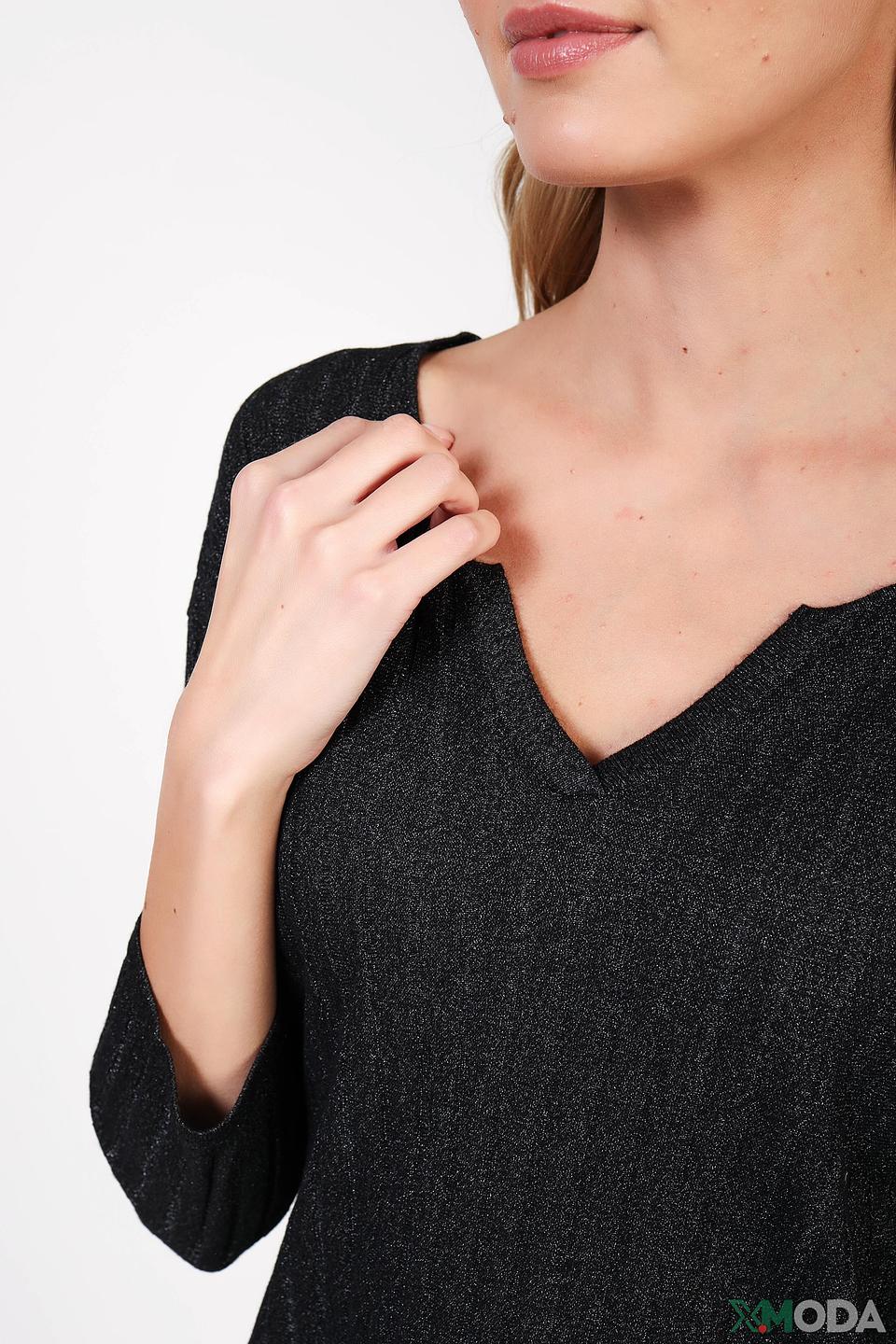 Пуловер Oui с V-образным вырезом, черный