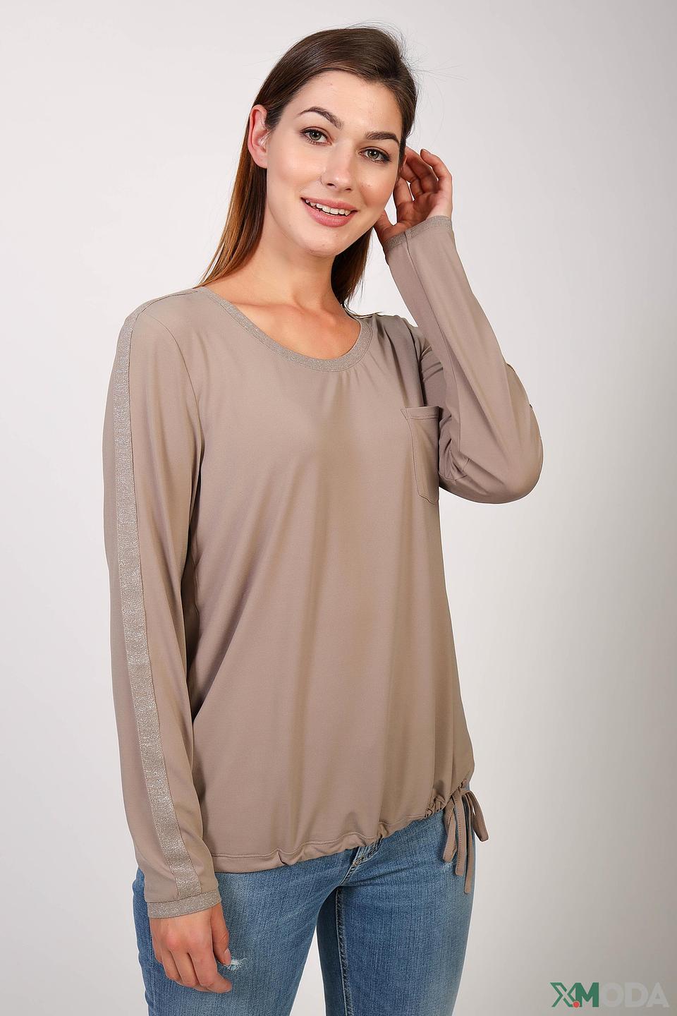 Блуза Oui с блестками бежевая