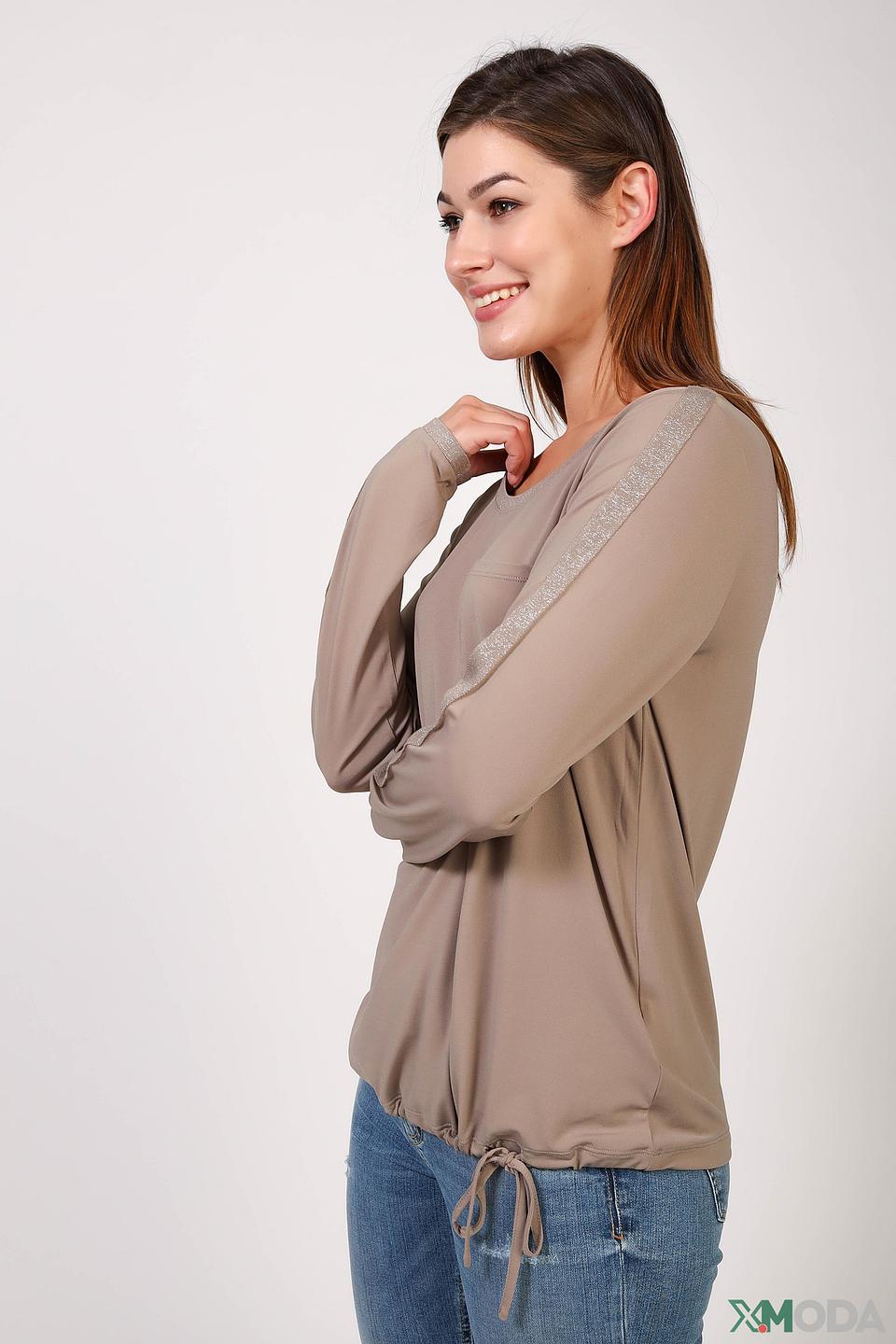 Блуза Oui с блестками бежевая