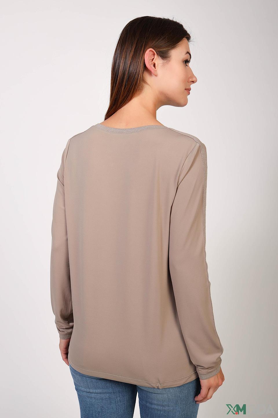 Блуза Oui с блестками бежевая