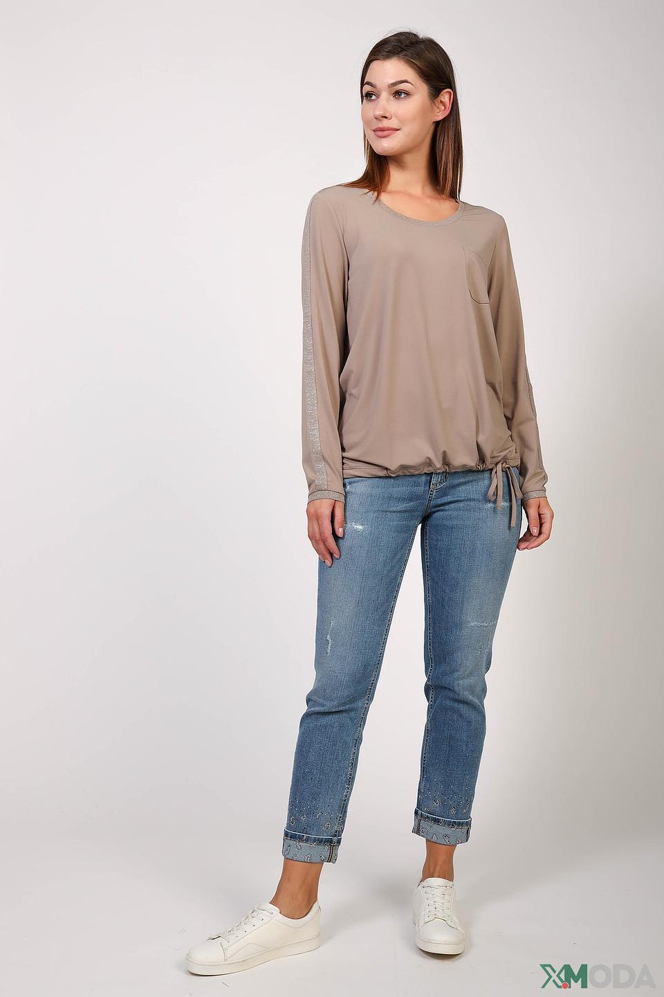 Блуза Oui с блестками бежевая