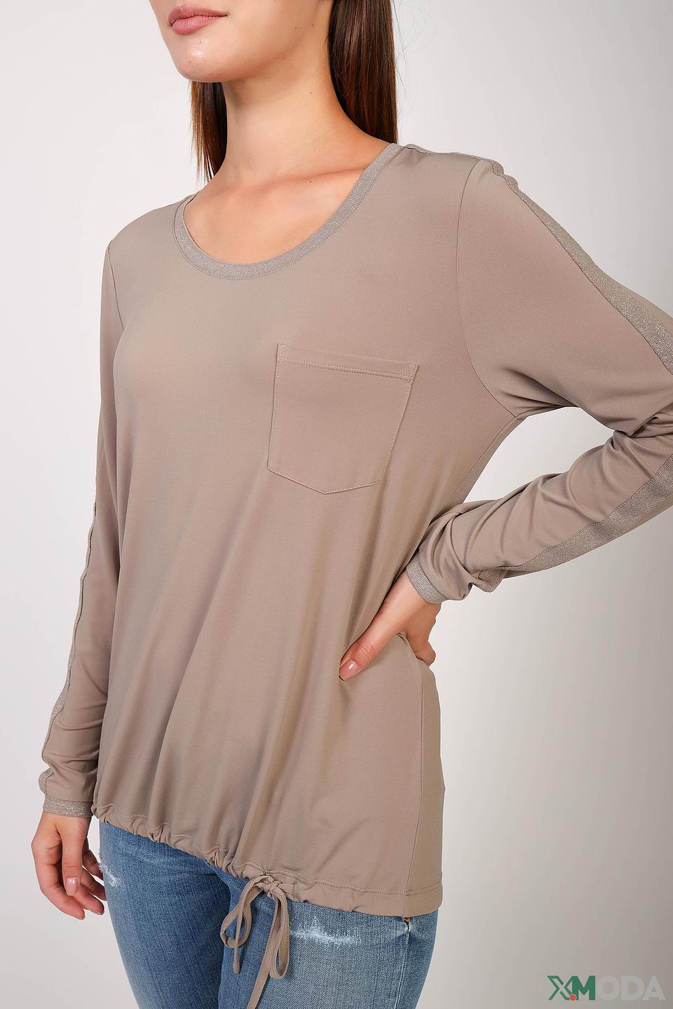 Блуза Oui с блестками бежевая