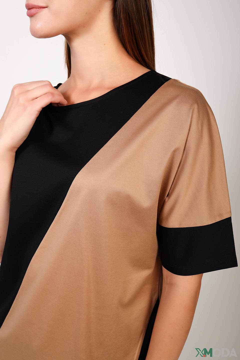 Футболка Gerry Weber колор-блок чёрно-бежевый
