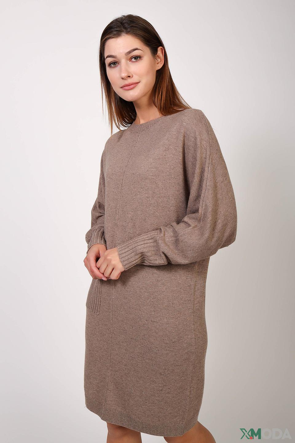 Платье Oui вязаное бежевое