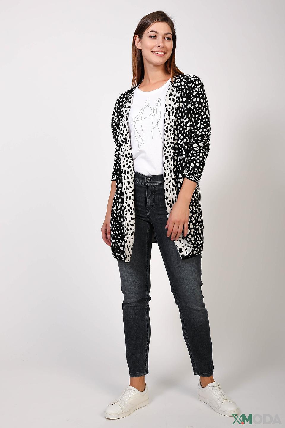 Жакет Oui с принтом чёрно-белый