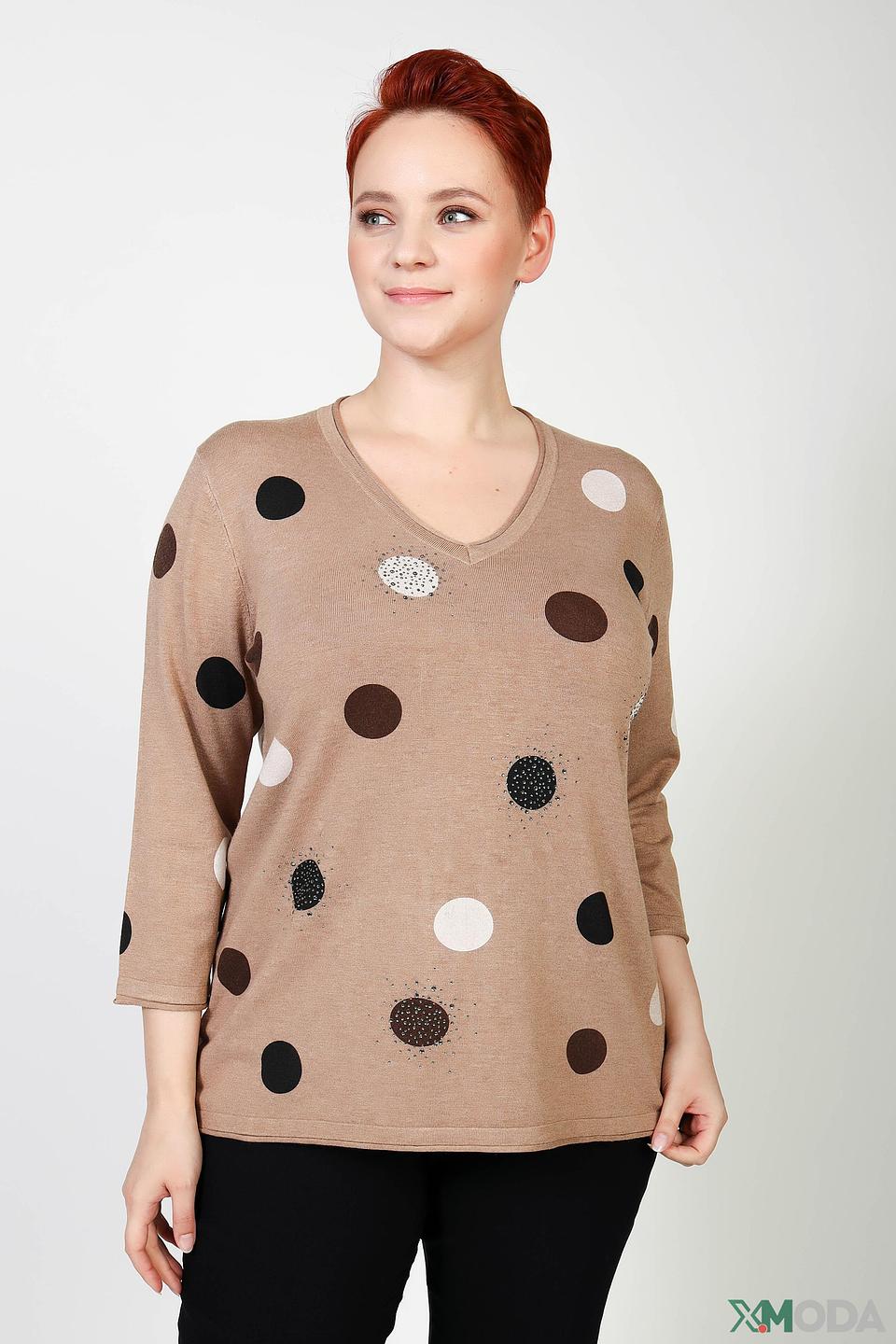 Пуловер Via Appia в горошек бежевый