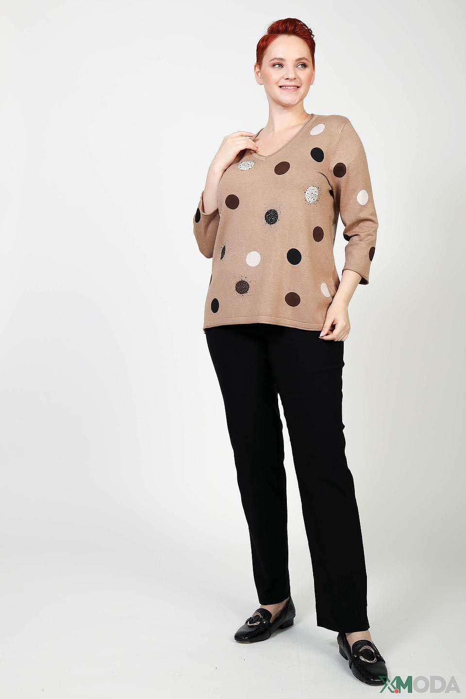 Пуловер Via Appia в горошек бежевый