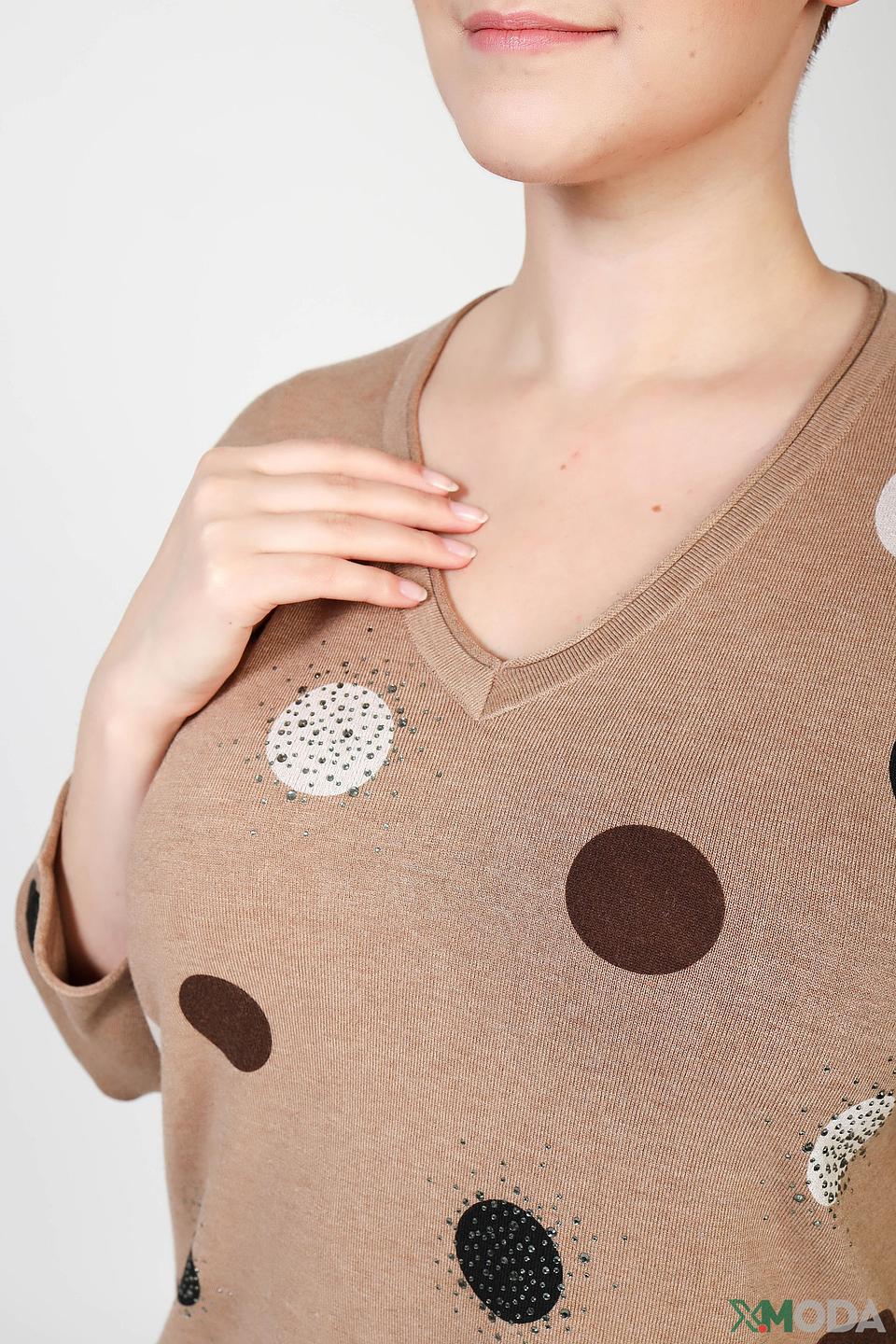 Пуловер Via Appia в горошек бежевый