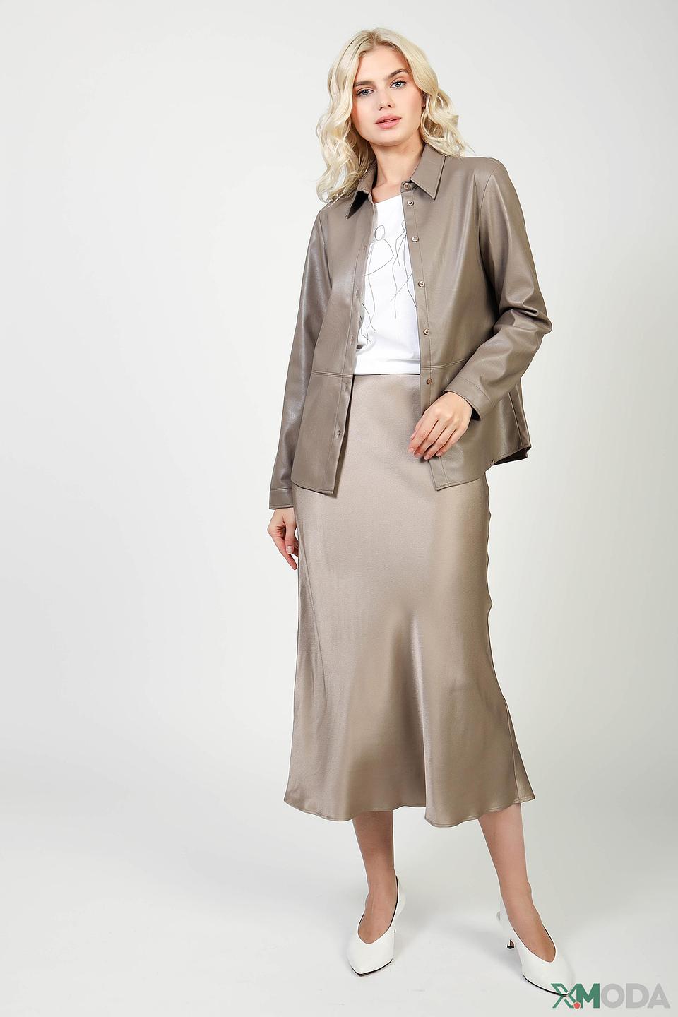 Юбка Oui атласная бежевая